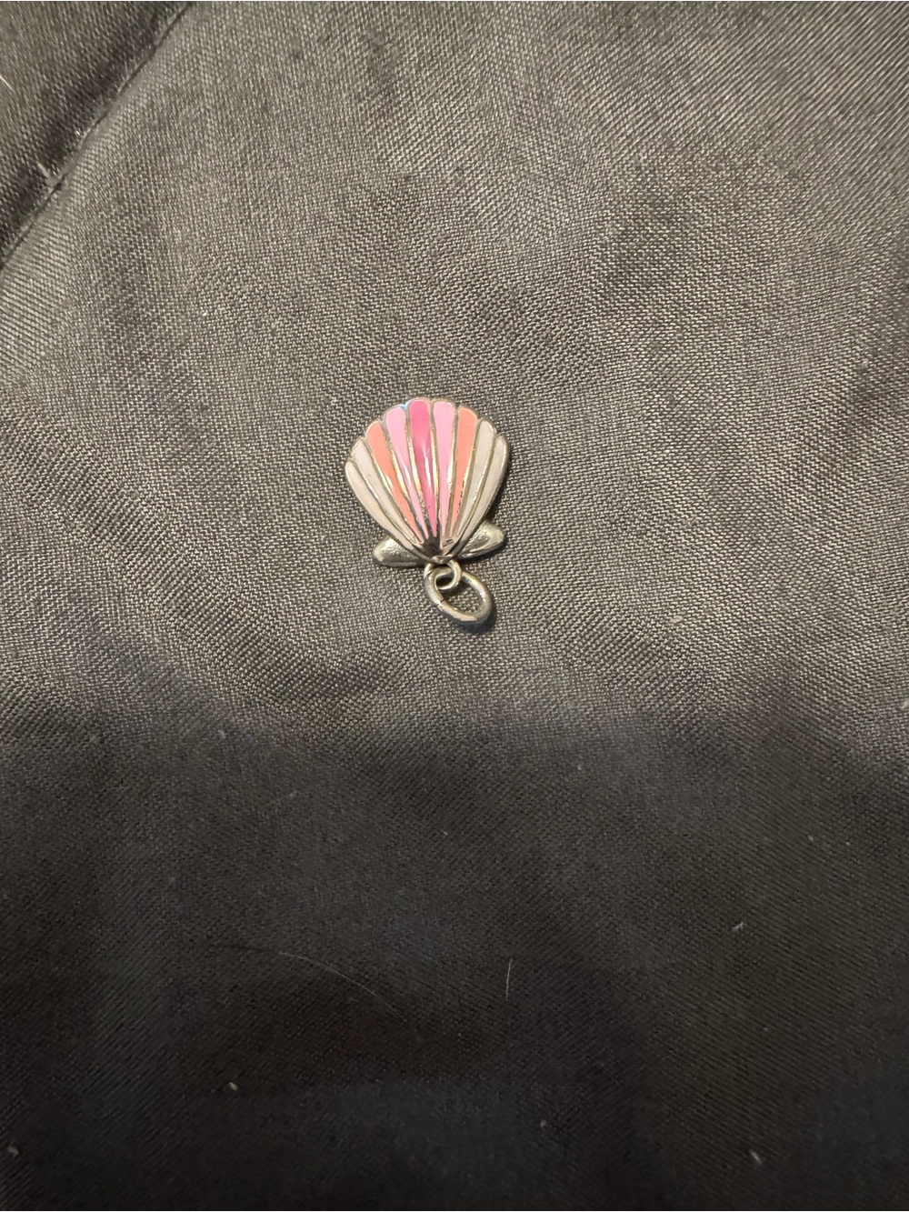 James Avery Pink and Cream Enamel Shell Charm Enamel Seashell Charm